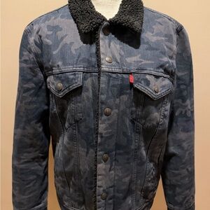 Levi’s x Justin Timberlake Fresh Leaves Camo Denim/Sherpa Trucker Jacket